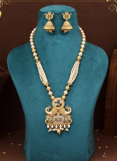 Traditional Wear Gold Color Matte Gold Rajwadi Imitation jewellery manufacturers in Ahmedabad