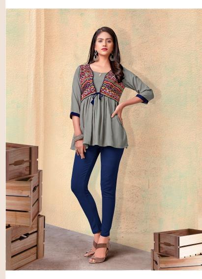 Vardan designer nora vol 2 riyon short top wholesale clothing online india