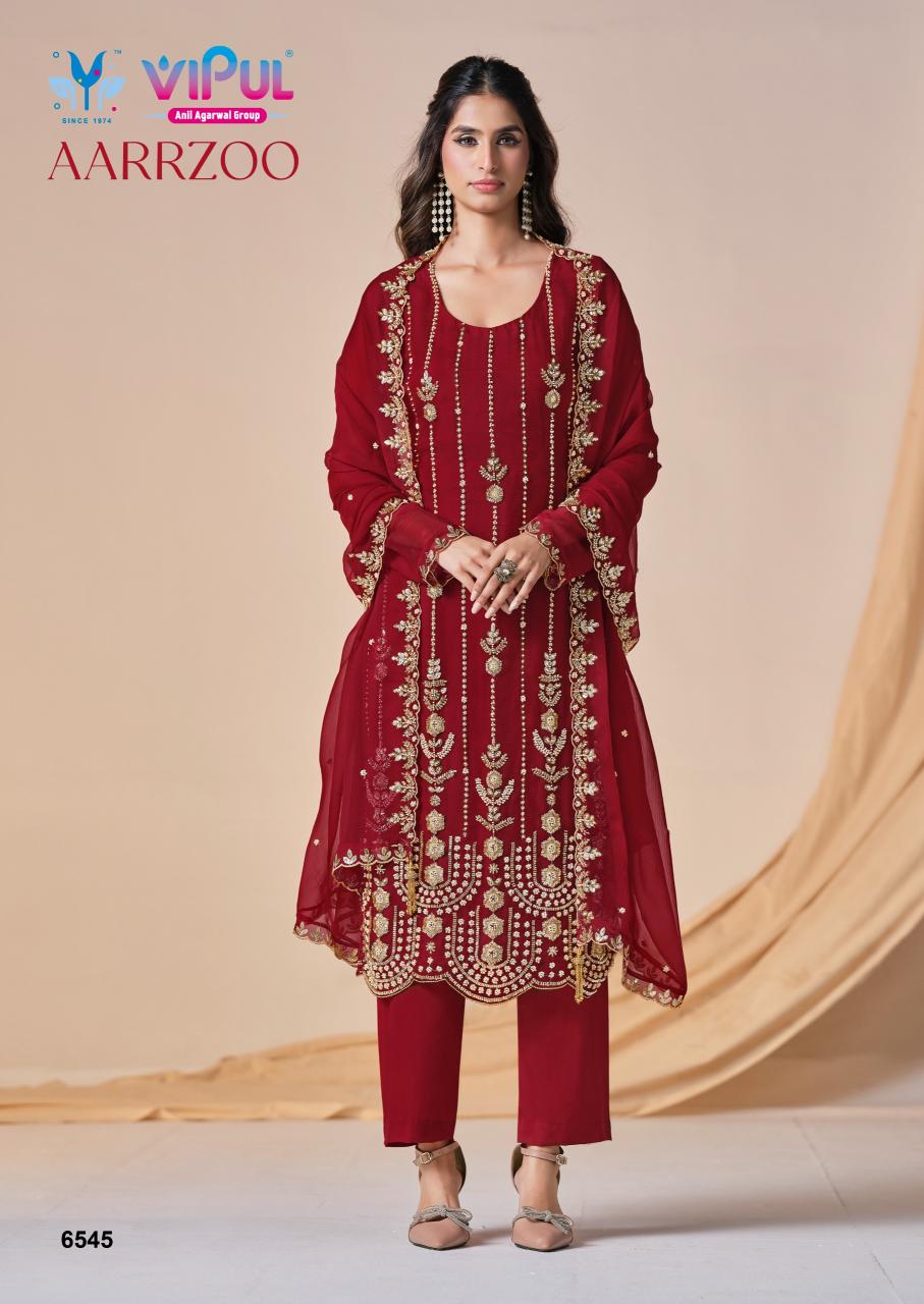 Vipul aarrzoo crinkle chiffon unstitched dress material wholesale