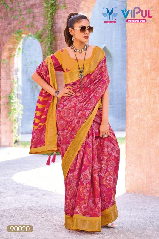 Vipul kashmir beauty jubilee traditional print silk saree indian wear