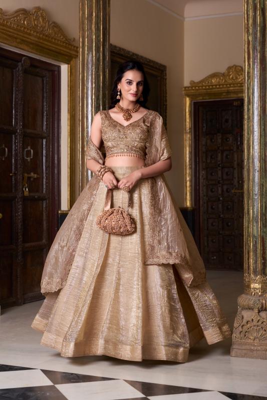 Wedding Collection Gold Crush Wholesale Lehenga choli manufacturers