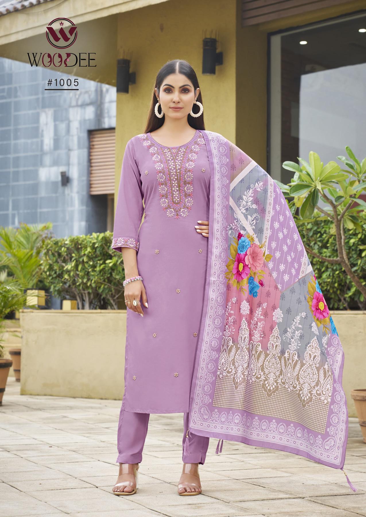 Woodee apsara quality rayon 3 pcs kurti best clothing wholesalers in india