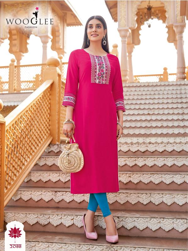 Wooglee barbella vol 13 heavy rayon direct manufacturer of kurtis