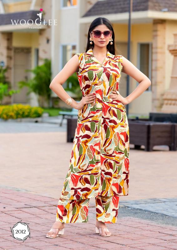 Wooglee samiksha vol 2 rayon print coord set indian stylish kurti