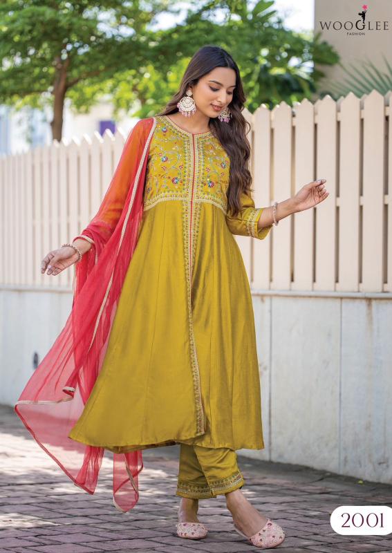 Wooglee surkhi vichitra 3 pcs indian kurti women