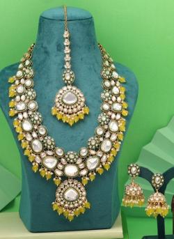Yellow Color Kundan wholesale imitation jewellery suppliers in india