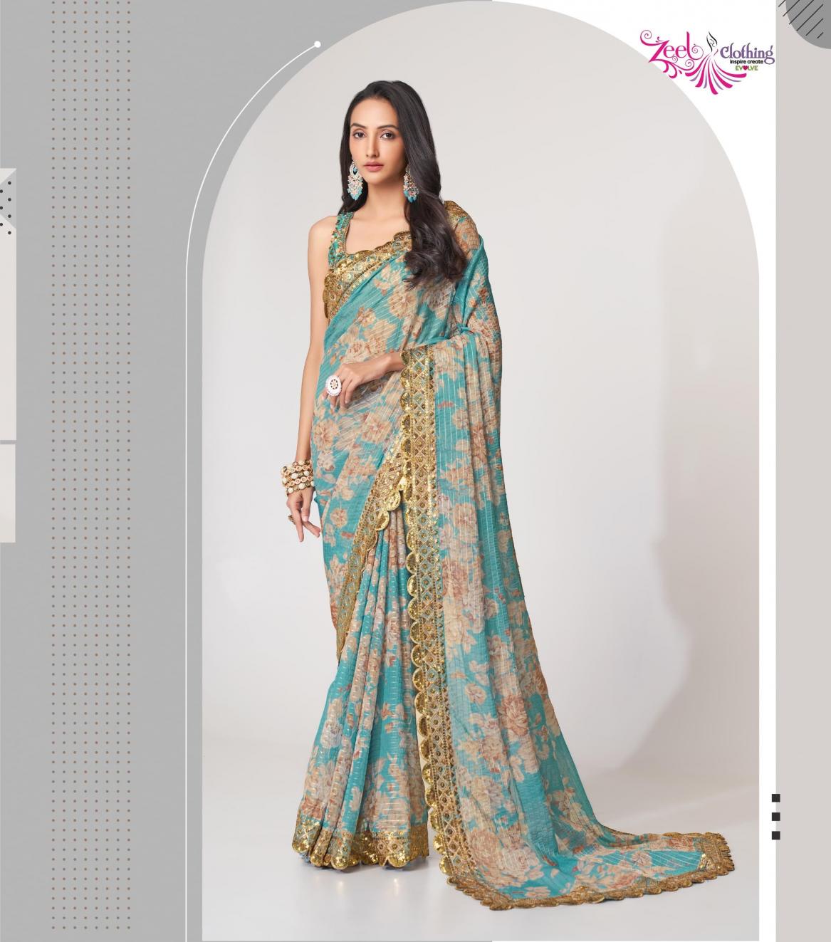 Zeel clothing floral sarees vol-1 indian sarees online in usa
