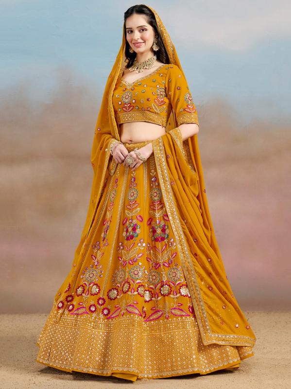 Zeel Clothing Georgette Yellow wholesale lehenga market in patna