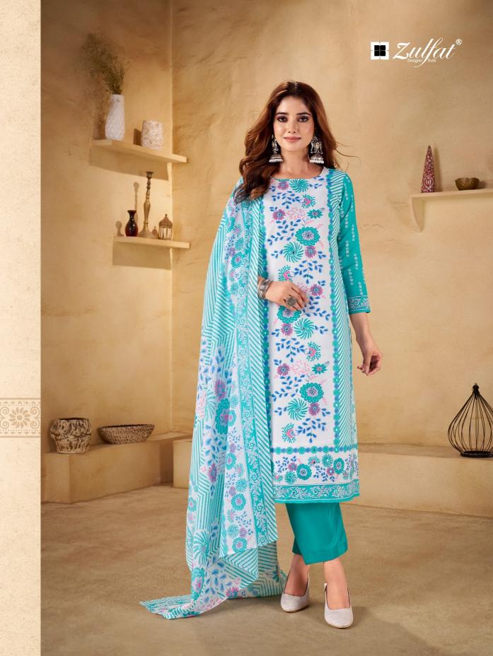 Zulfat designer suits summer shine vol 3 designer print cotton indian dress material