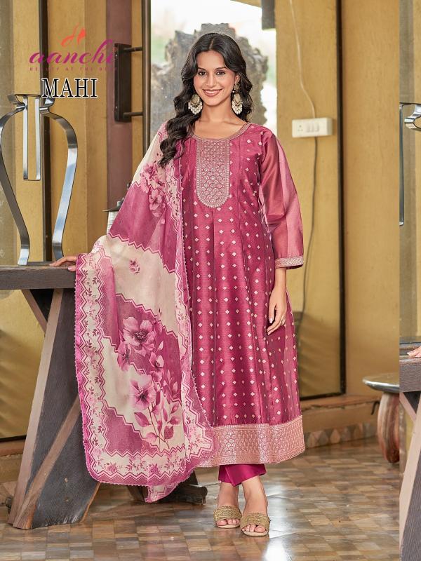 Aanchi mahi anarkali style 3 pcs kurti best wholesale clothing 