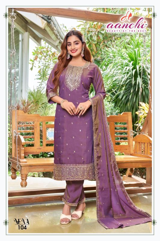 Aanchi nexa roman shimmer 3 pcs top 10 kurti manufacturers in surat with price