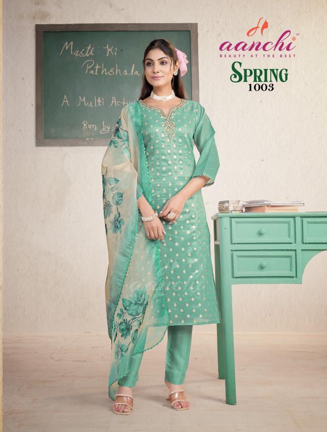 Aanchi spring straight cut 3 pcs kurti surat online shopping cash on delivery