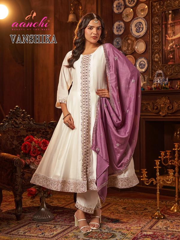 Aanchi vansika vichitra silk 3 pcs kurti women wear wholesale