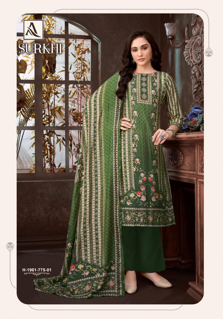 Alok suit surkhi printed wholesale dress material distributors