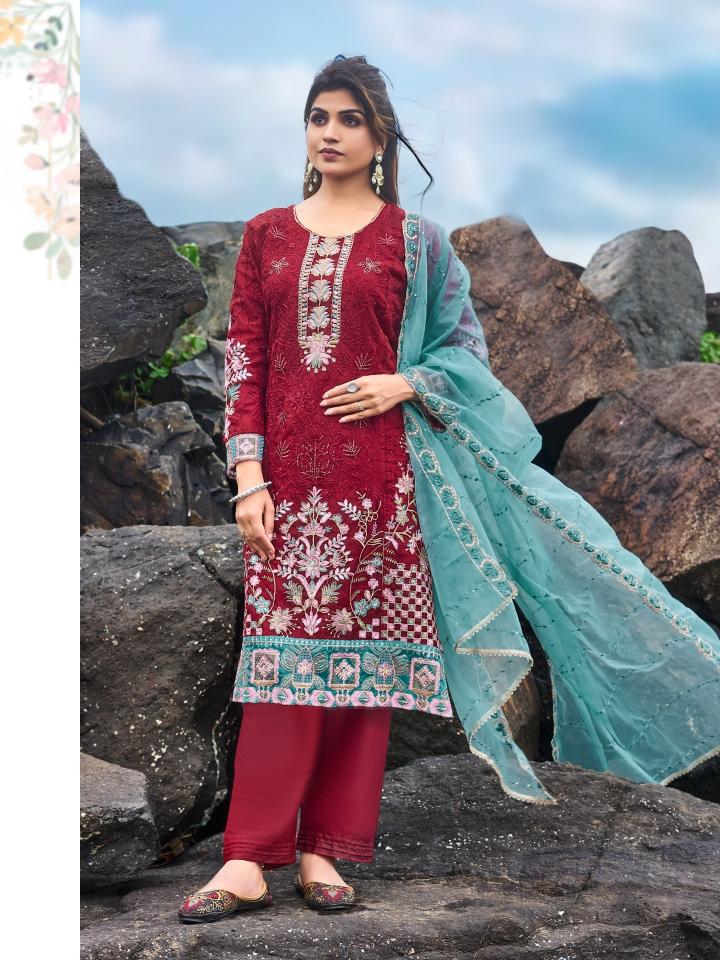 Alzohaib organza karachi dress material wholesale market in delhi