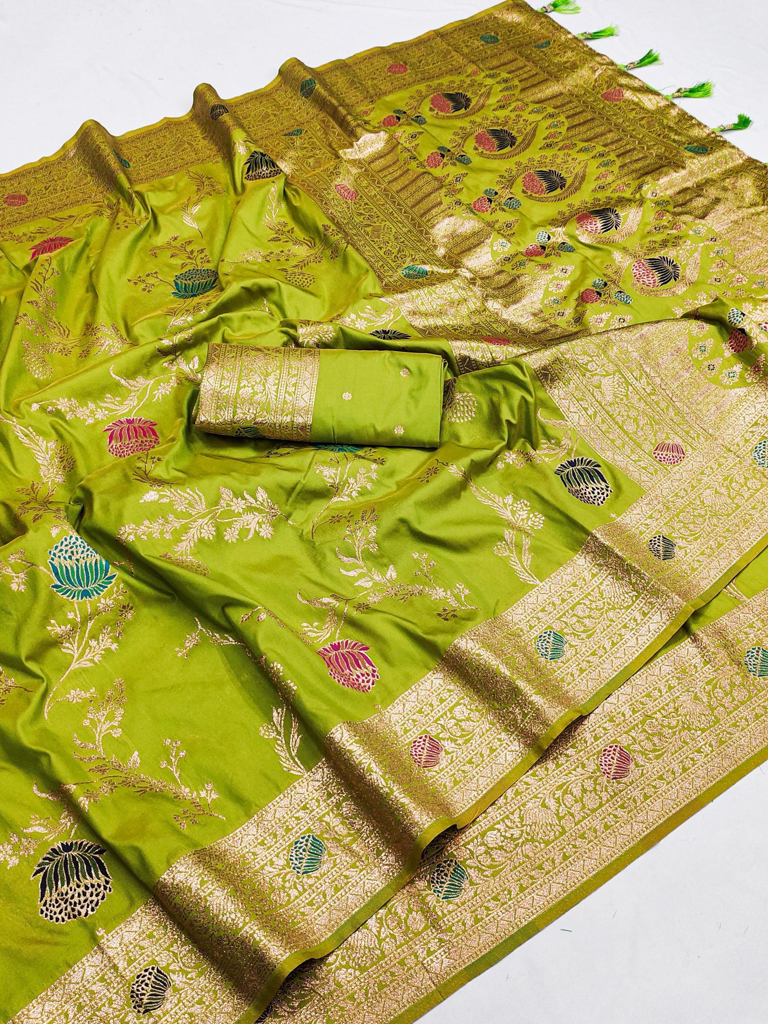 Anupama banarasi 2 mogra soft silk surat sari
