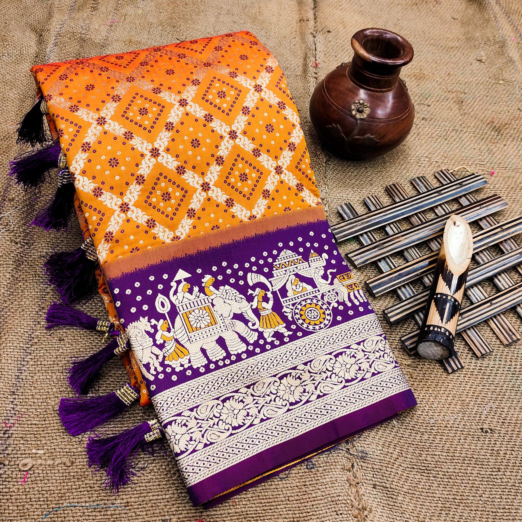 Anupama patola bandhani soft silk variety sarees surat