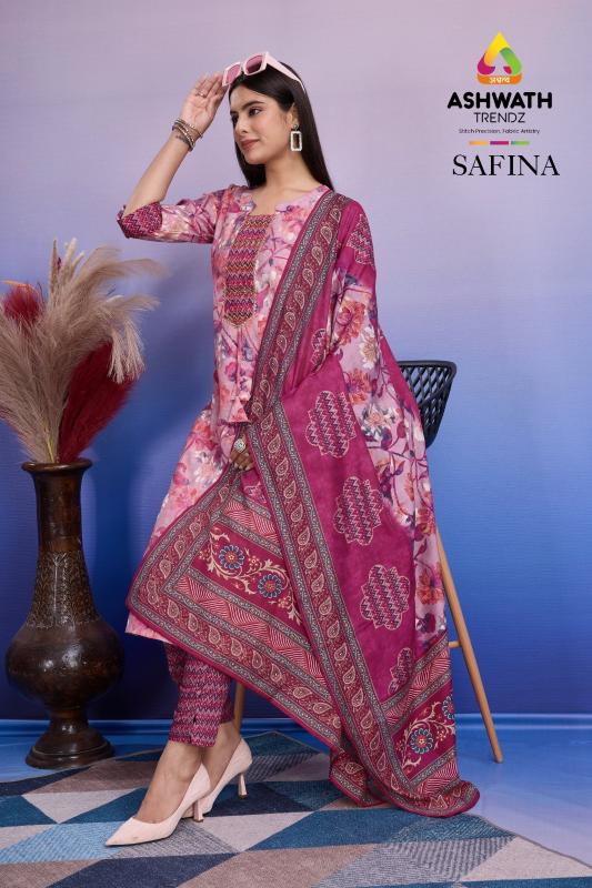 Ashwath safina saffron silk 3 pcs kurti best womens wholesale clothing