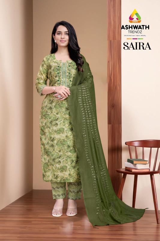 Ashwath saira modal foil print 3 pcs kurti wholesale readymade surat 