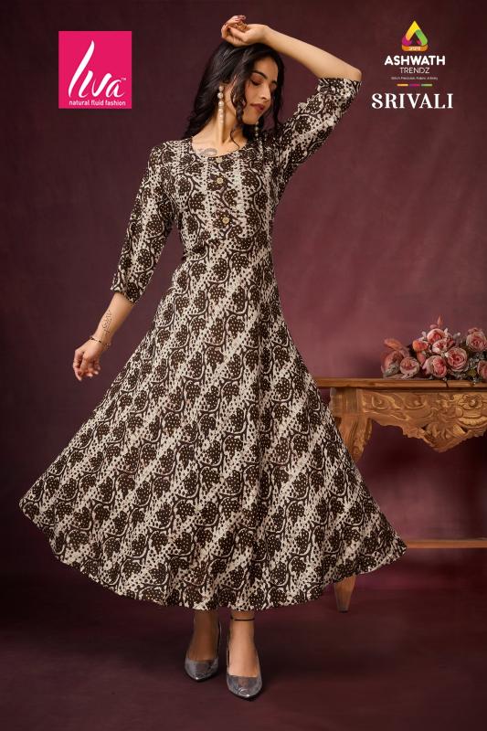 Ashwath srivali rayon foil print kurti womens fashion wholesale
