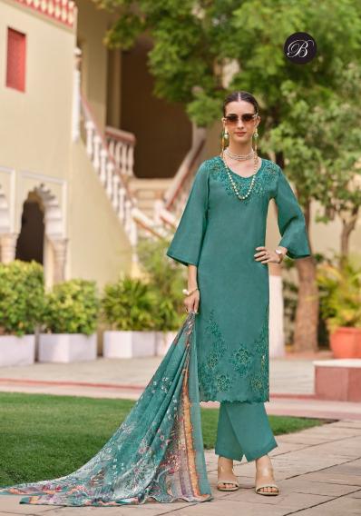 Belliza zara roman silk dress material wholesale market surat