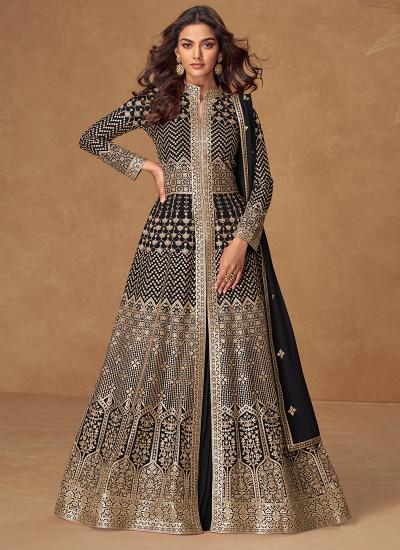 Black Georgette Embroidery Work Party Wear Designer lehenga choli wholesalers