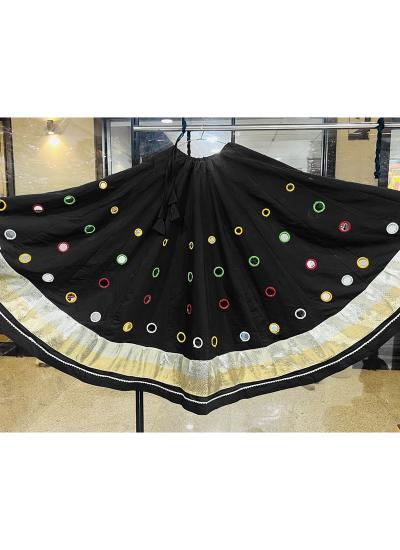 Black Roman Silk Mirror Work Navratri Lehenga choli wholesale