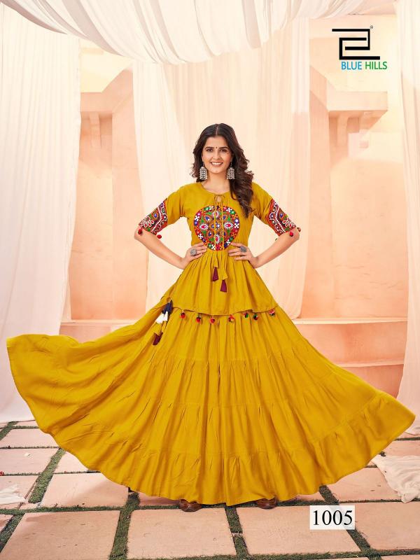 Blue hills dholida navratri skirt and top 2 pcs wholesale for womens clothing