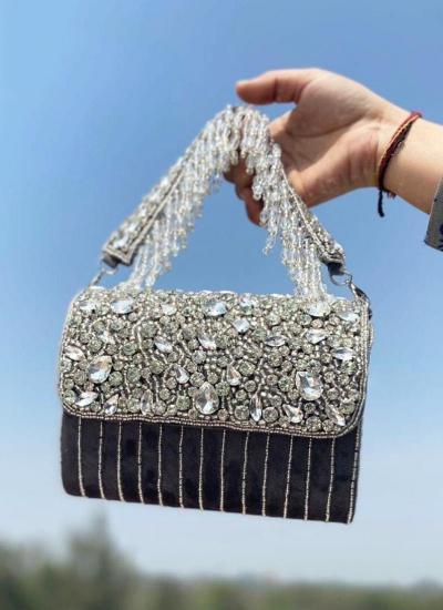 Blue Shugar Crush Crystal Hand Work 744 Ladies handbags wholesale prices