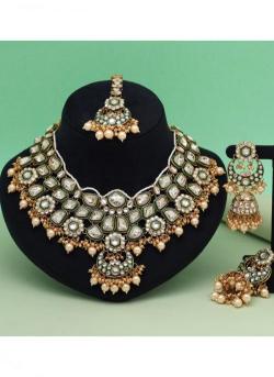 Bridal Wear Gold Color Meena Work Kundan Wholesale jewelry supplier in Hyderabad