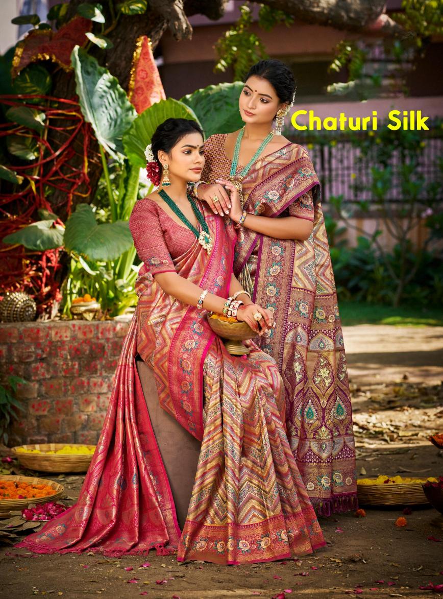 Bunawat Chaturi Silk catalog aura sarees manufacturers in surat