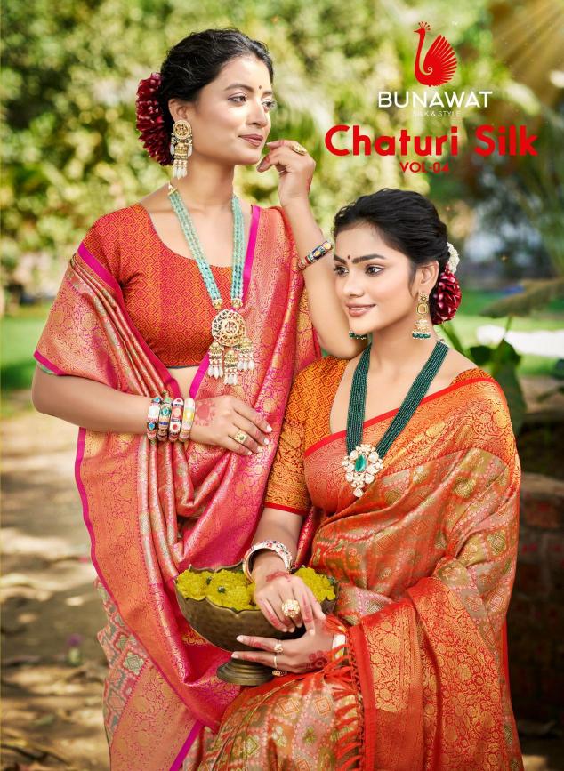 BUNAWAT - Chaturi Silk VOL-04  Dharmavaram Silk Woven Work Traditional Saree