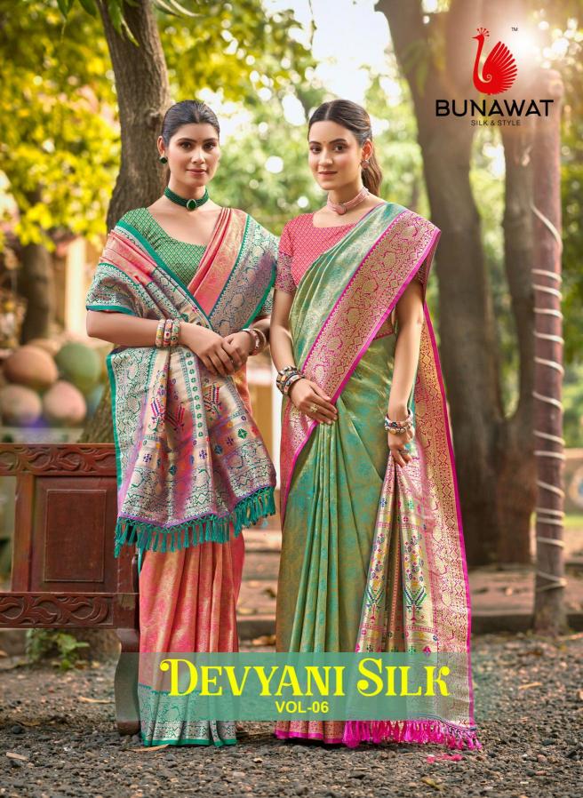 BUNAWAT - Devyani SIlk Vol 06  Multi Color Kanjivaram Silk Woven Work Traditional Saree