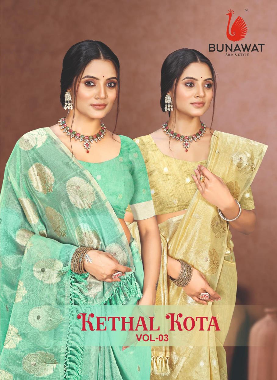BUNAWAT - Kethal Kota VOL 03  Munga kota Woven Work Traditional Saree