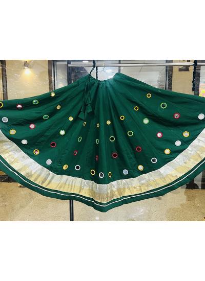 Dark Green Roman Silk Mirror Work Navratri Designer lehenga choli suppliers