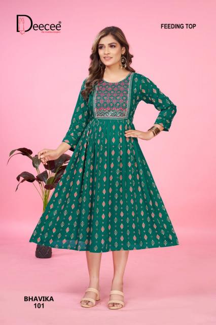 Deecee bhavika flared feeding kurti wholesale rate clothes online