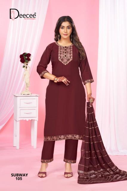 Deecee subway roman silk 3 pcs kurti dress for wholesale