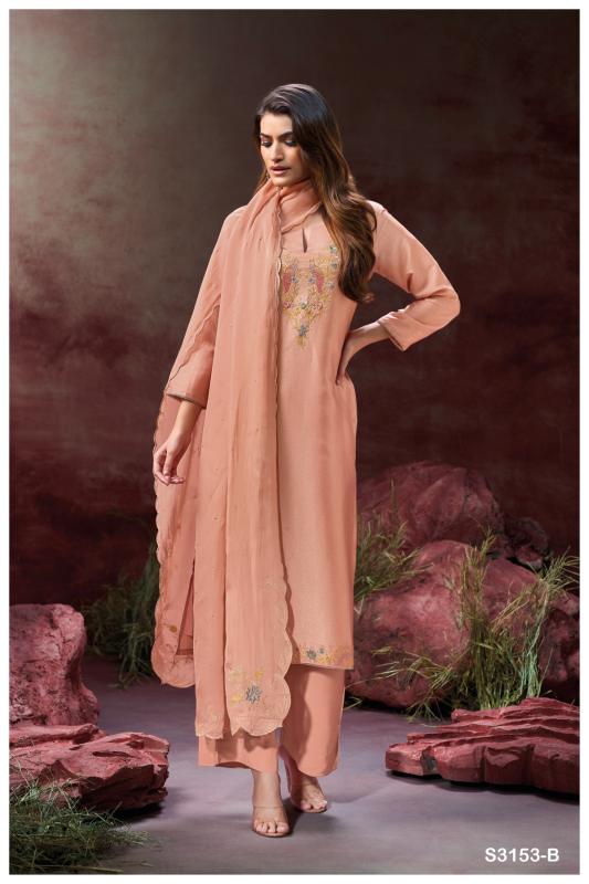 Ganga amvi 3153 wholesale dress materials in chickpet