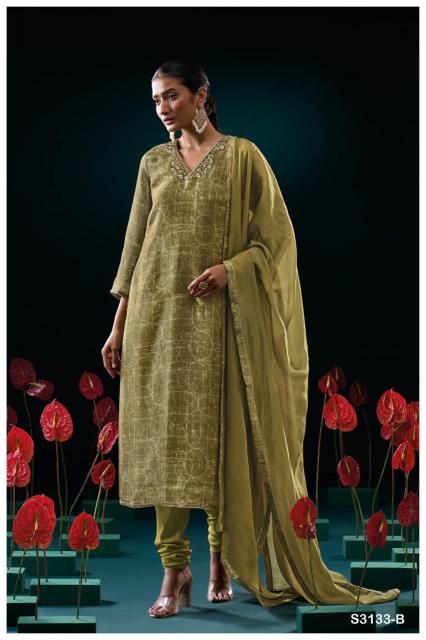Ganga genie 3133 wholesale dress material market in gujarat 