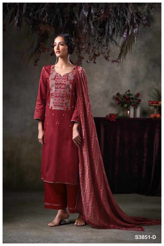 Ganga tazlin 3851 cotton wholesale dress material shops in kolkata