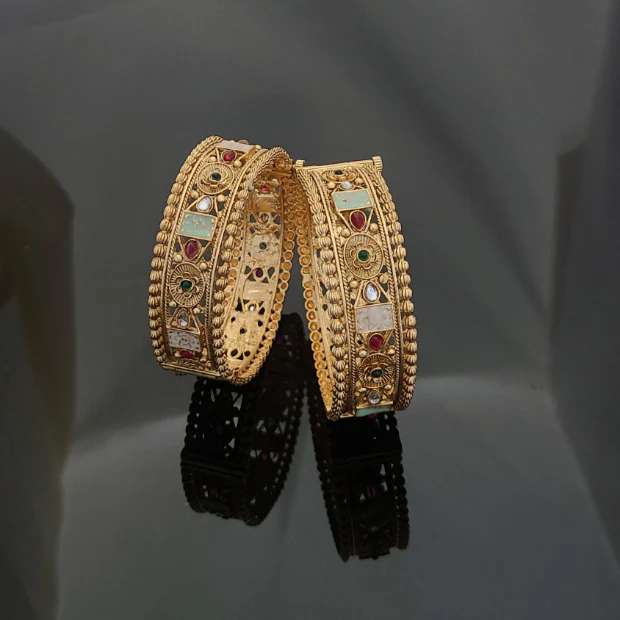 Gold Plated Patla Bangles A1004 Imitation jewellery manufacturers in Ahmedabad