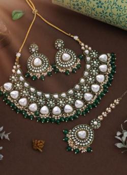Green Kundan Bridal Wear Imitation jewelry manufacturers in India