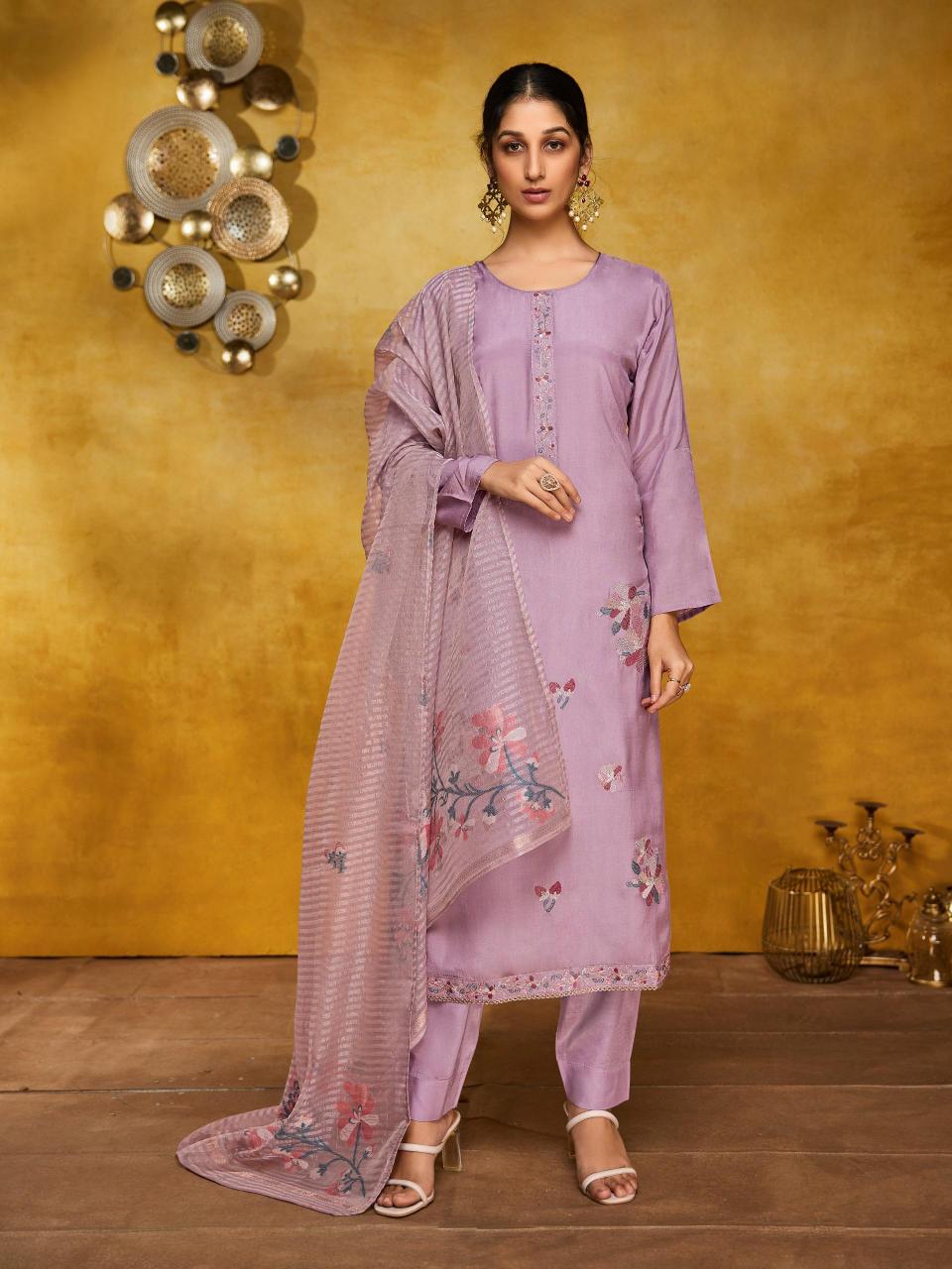 Ibiza lavender designer wholesale dress material market in chennai