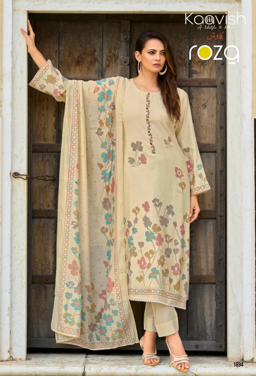 Kaavish roza digital printed hakoba dress material wholesale