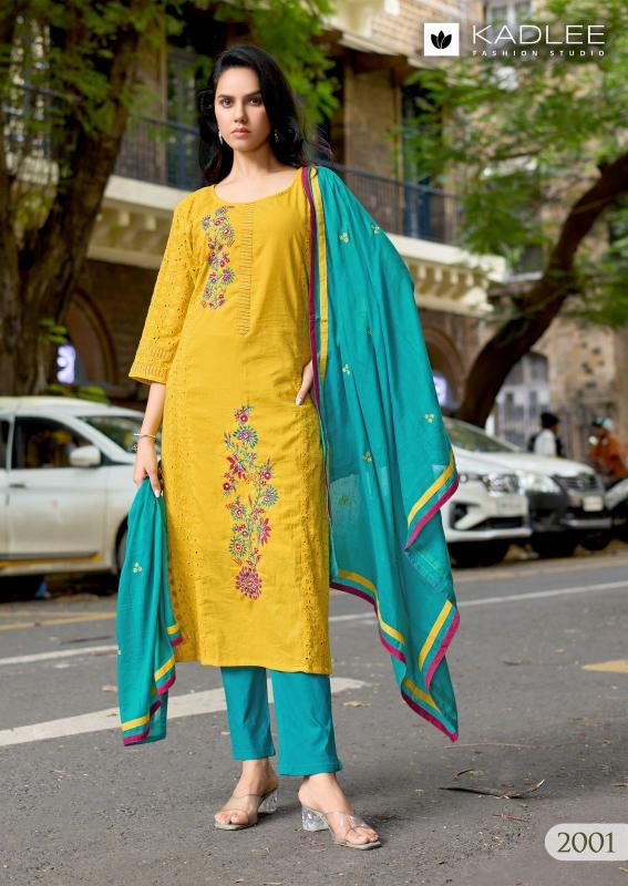 Kadlee roohi shifli cotton 3 pcs kurti best wholesalers for womens clothing in india