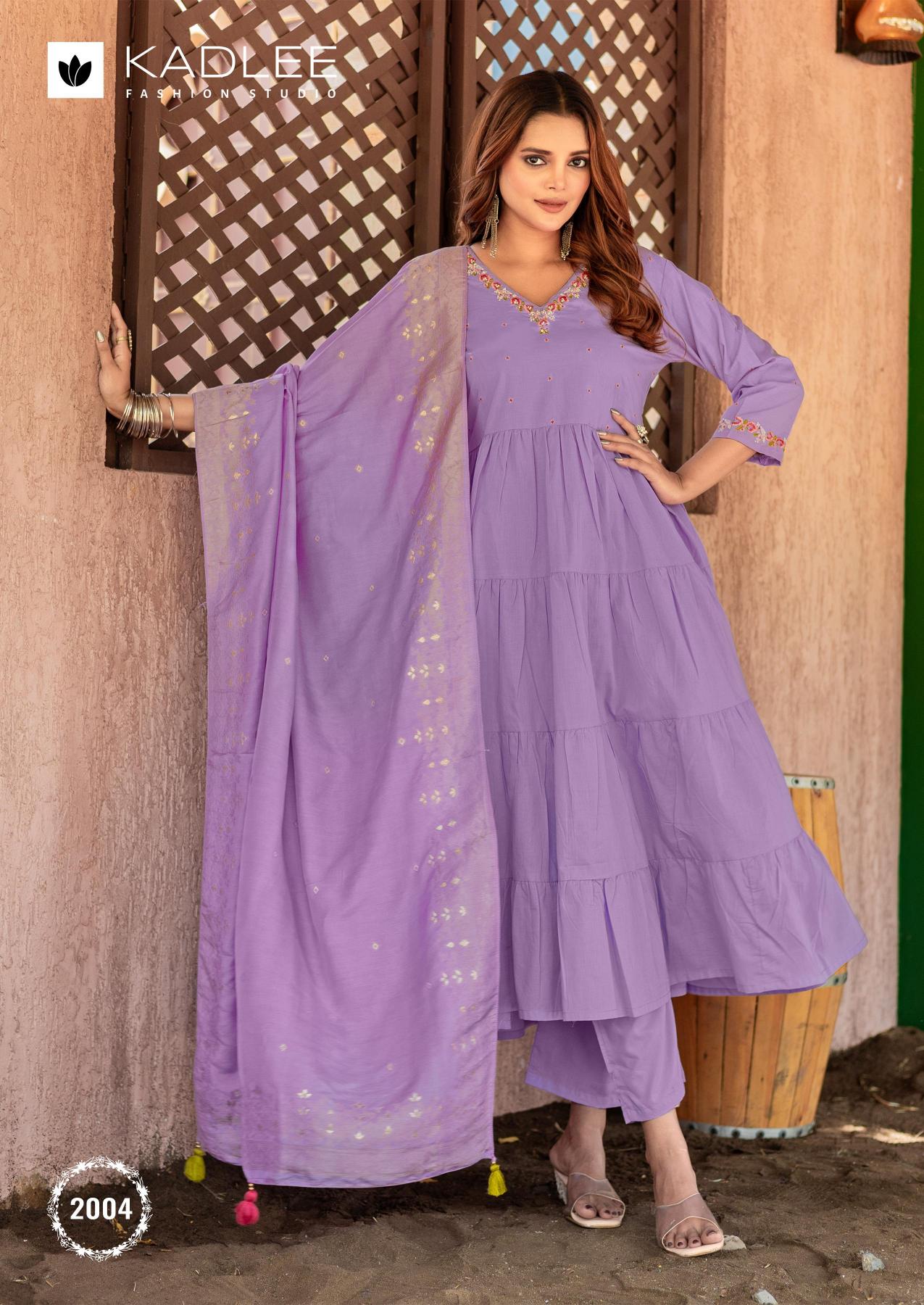 Kadlee taneja anarkali style 3 pcs kurtis wholesale in surat