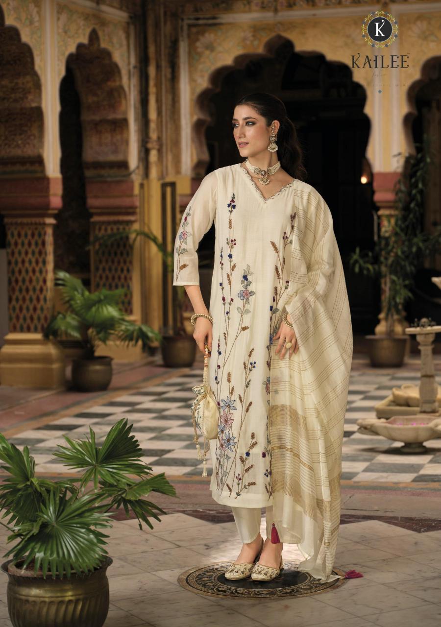 Kailee fashion meher mul chanderi 3 pcs kurti womens wholesale clothing suppliers