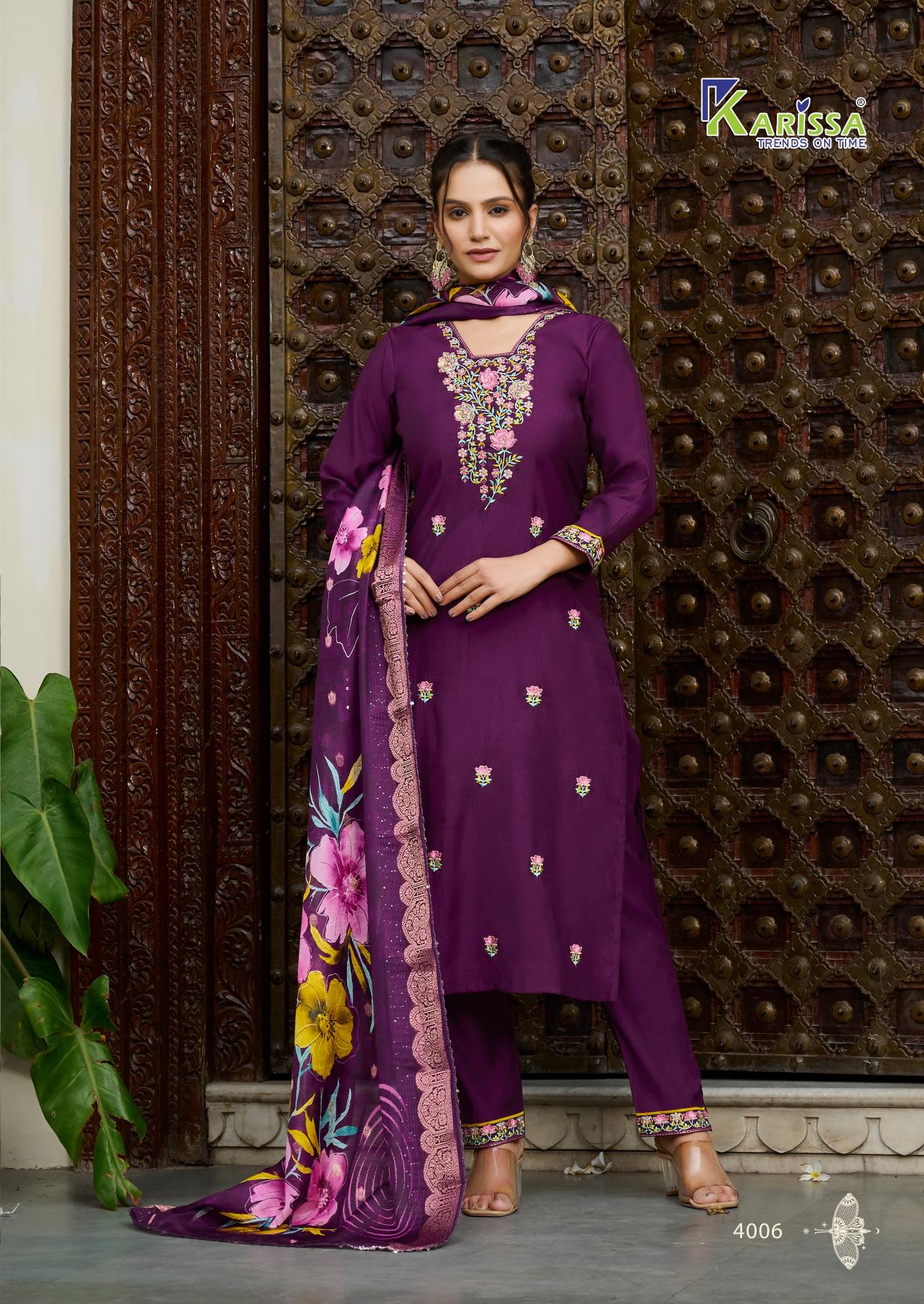 Karissa nora vol 4 fancy viscose 3 pcs kurti wholesale ladies dresses