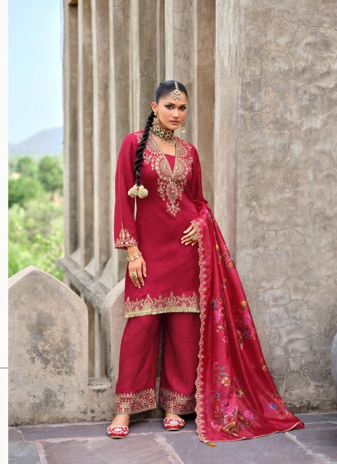 Lily & lali chandni chinnon silk 3 pcs kurti wholesale suppliers for clothing