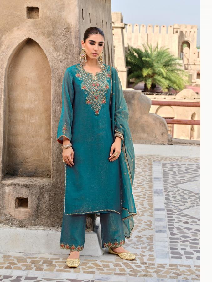 Lily & lali dilbar simmer silk 3 pcs kurti indian wholesale clothing